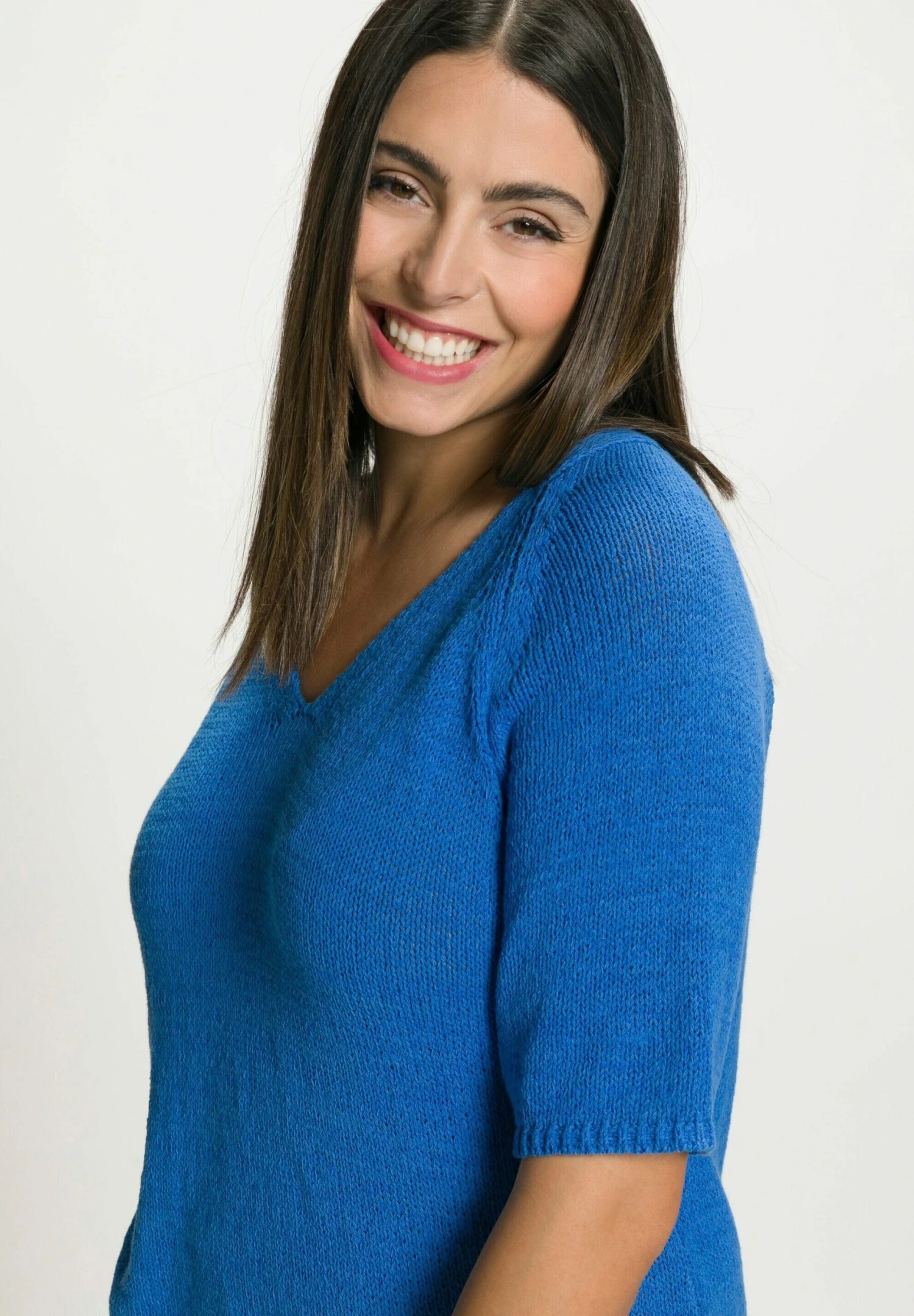 Ulla Popken T-shirt Basic - Indigo 3 Ulla Popken T-shirt Basic - Indigo - obrazek 3