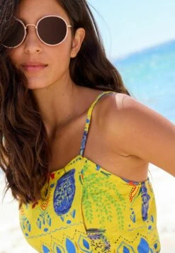 Next STRAPPY CAMI STANDARD - Kombinezon - Yellow Tropical Print -sklep Next b99d1c1a80014deeac0addc893e77b1b