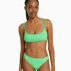 BERSHKA TEXTURED SET - Bikini - Turquoise