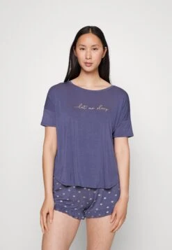 Hunkemöller SHORT LOOSEFIT BEE - Piżama - Blue