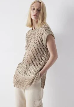 Ipekyol REGULAR FIT SHINY TEXTURED - T-shirt Basic - Natural -sklep Next bed500c905a04117a669359a66621a96