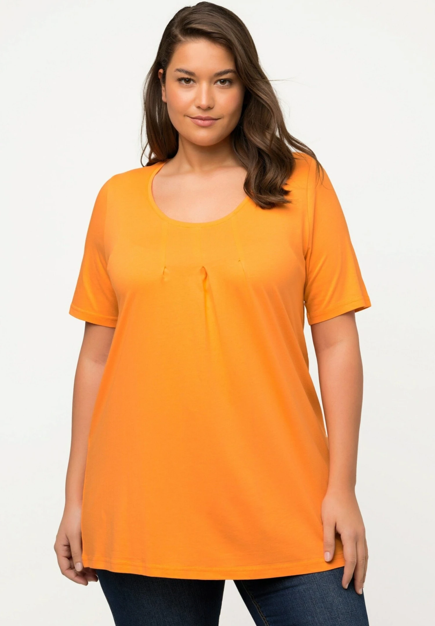 Ulla Popken T-shirt Basic - Cantaloupe Orange 1 Ulla Popken T-shirt Basic - Cantaloupe Orange
