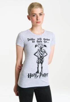 Logoshirt DOBBY WILL ALWAYS BE THERE FOR - T-shirt Z Nadrukiem - Grau-meliert