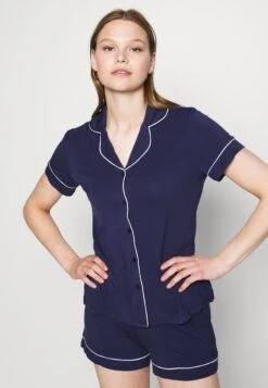 Anna Field BUTTON THROUGH PJ SET - Piżama - Blue/white -sklep Next ca0de327115340e9b0cf3dcf947f73c6
