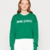 Marc O'Polo ROUND NECK LONG SLEEVES CROPPED LENGTH - Bluza - Preppy Green