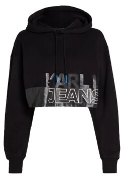Karl Lagerfeld Jeans CROPPED BIG LOGO - Bluza - Black -sklep Next ce1be27918d44216bca52d49d567c4d0