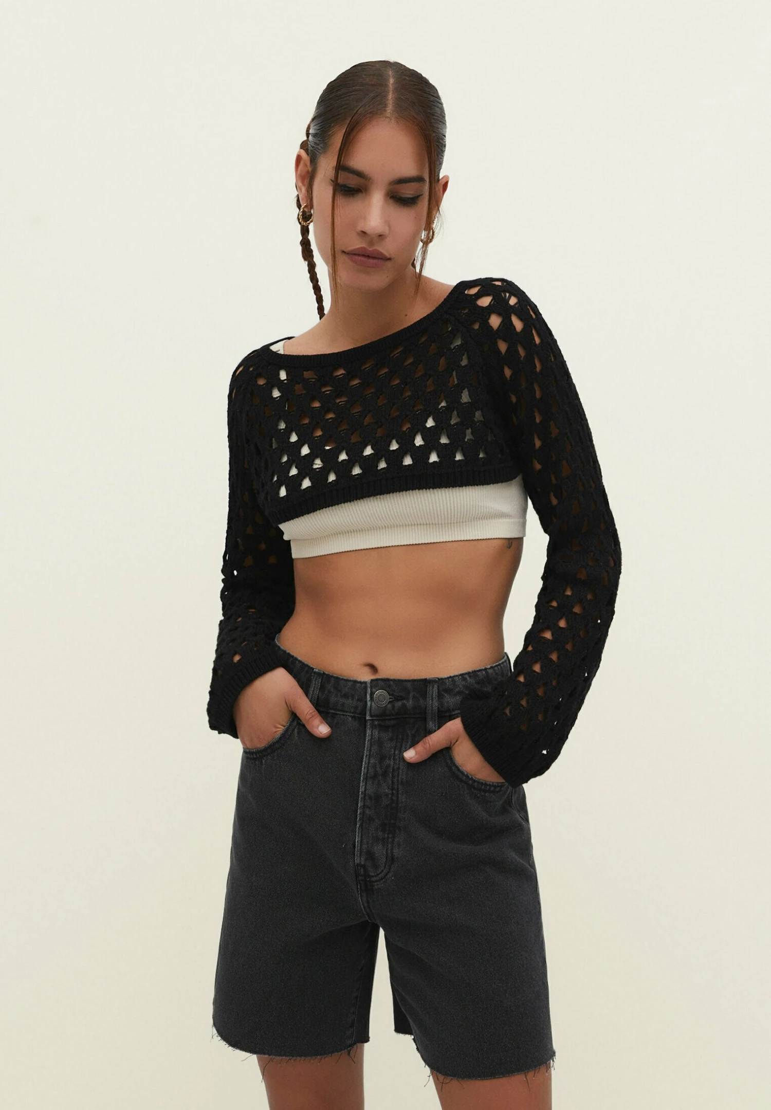 Stradivarius BERMUDA - Szorty Jeansowe - Dark Grey 1 Stradivarius BERMUDA - Szorty Jeansowe - Dark Grey