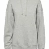 Pieces PCCHILLI LS OVERSIZED NOOS BC - Bluza Z Kapturem - Light Grey Melange