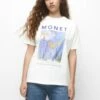 PULL & BEAR MONET WITH LANDSCAPE PRINT - T-shirt Z Nadrukiem - White