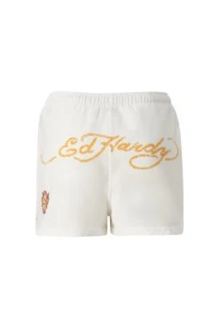 Ed Hardy GEISHA-BLOSSOM RUNNER - Szorty - Washed White -sklep Next dd1edd2dcf3543e1ab93b1ce4cd70f21