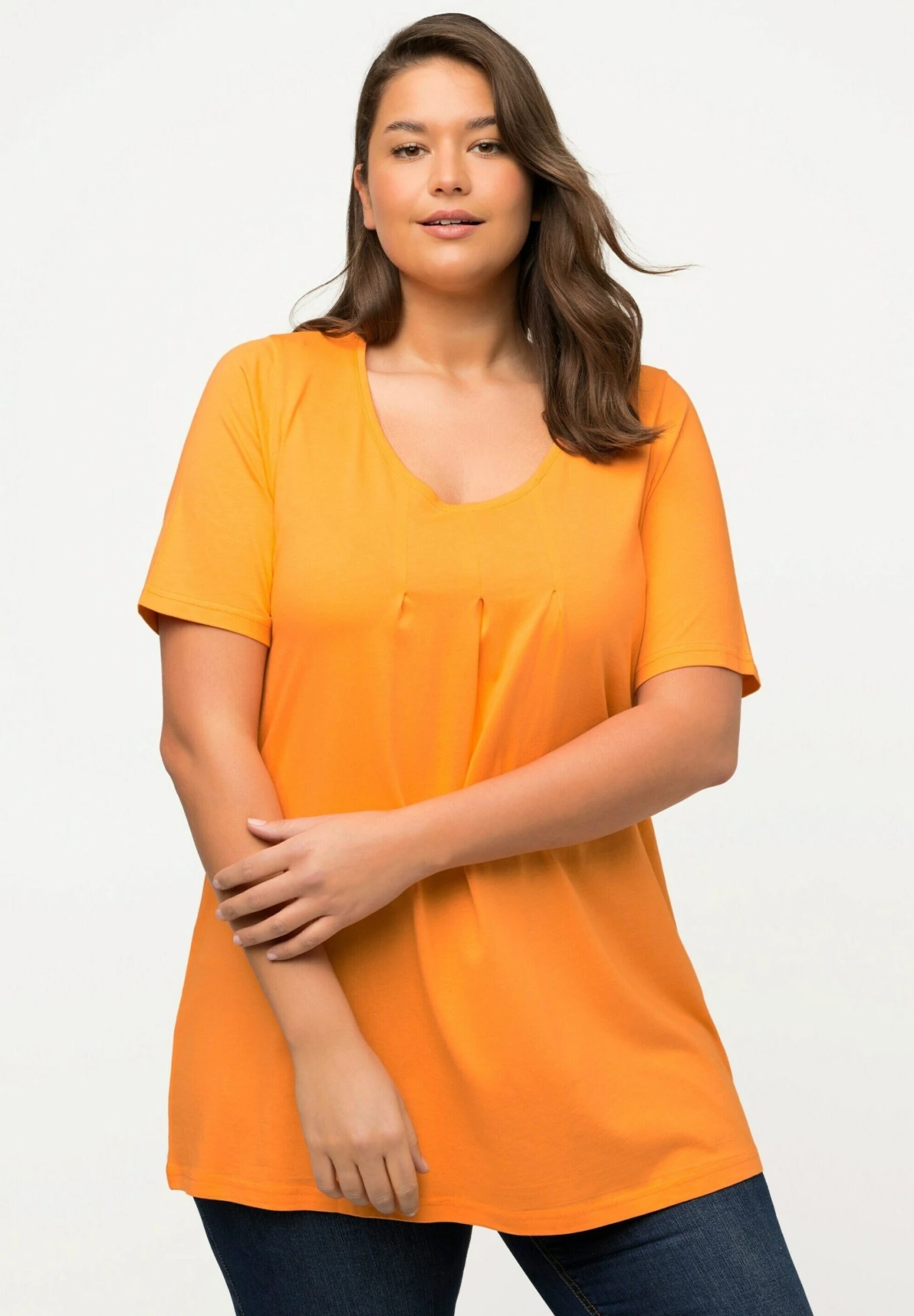 Ulla Popken T-shirt Basic - Cantaloupe Orange 3 Ulla Popken T-shirt Basic - Cantaloupe Orange - obrazek 3