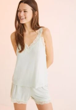 Women'secret SET SUPER SOFT WITH TANK TOP AND SHORTS - Piżama - Estampado Verde