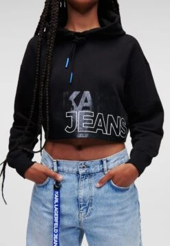 Karl Lagerfeld Jeans CROPPED BIG LOGO - Bluza - Black -sklep Next e2c1c709cbe847dd892deb2d1a879440