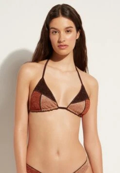 Calzedonia MIT VERSCHIEBBAREN CUPS LISBONA - Góra Od Bikini - Multifarben Brown Patchwork