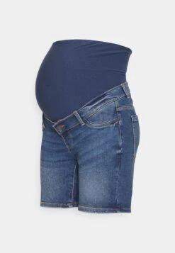 Mamalicious MLPARIS SLIM - Szorty Jeansowe - Medium Blue Denim