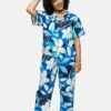 Cyberjammies KURZARM - Koszulka Do Spania - Blue Floral