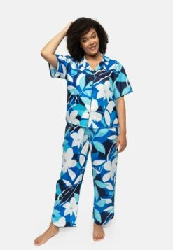 Cyberjammies KURZARM - Koszulka Do Spania - Blue Floral
