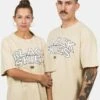 TEAM - T-shirt Z Nadrukiem - Beige Black