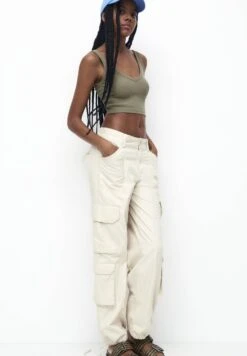 PULL & BEAR BASIC - Top - Khaki -sklep Next ebc50168e49545498e59988dad7829fe