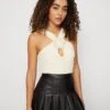 Gina Tricot KEYHOLE - Top - Pearled Ivory