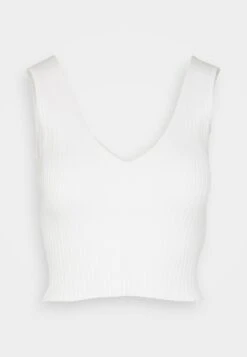 Madewell KIRSTEN VNECK SLIM TANK - Top - White -sklep Next fdc10f6478ea4f65b8e1e59bcfb997cd