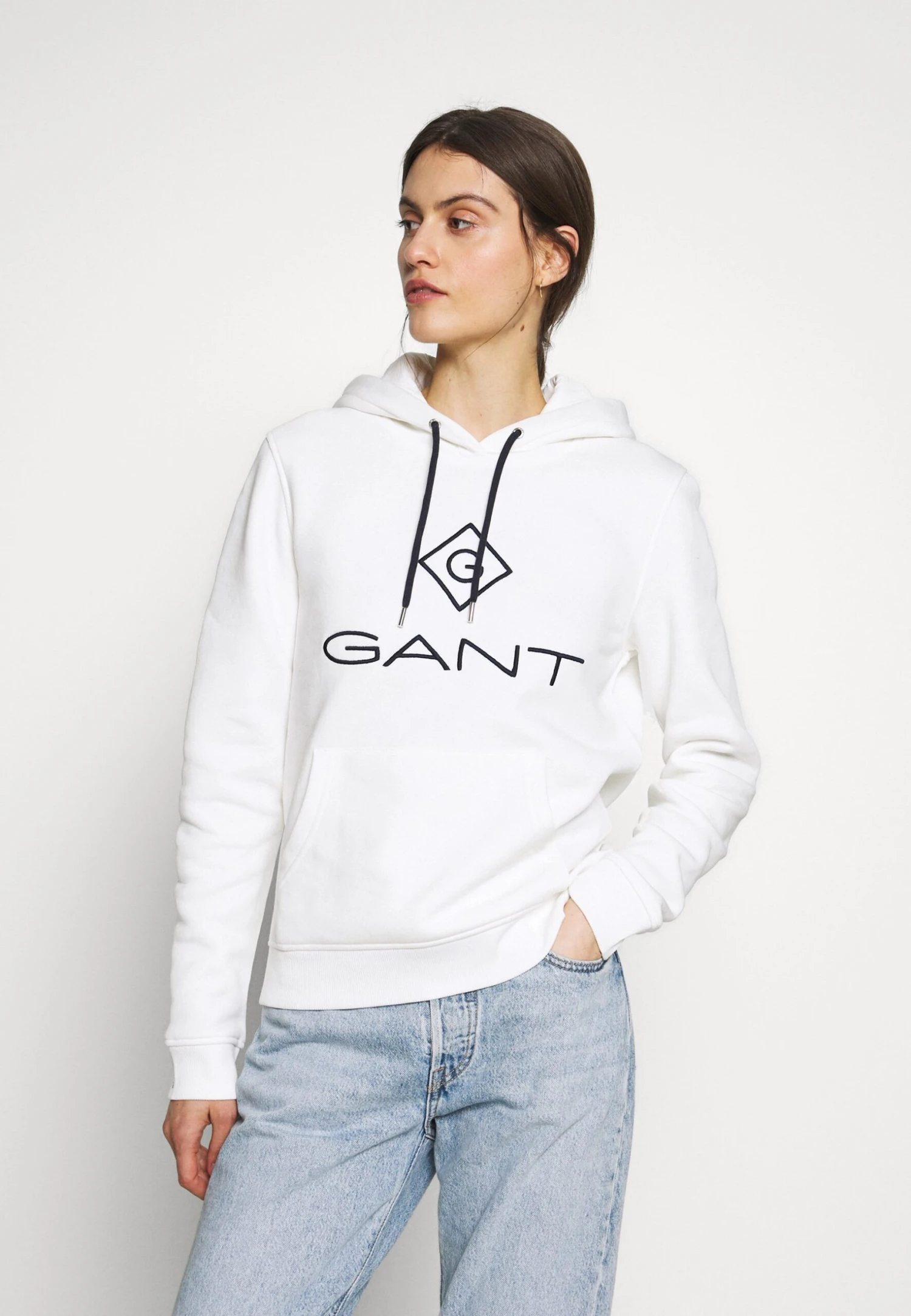 Gant LOCK UP HOODIE - Bluza Z Kapturem - Eggshell 1 Gant LOCK UP HOODIE - Bluza Z Kapturem - Eggshell